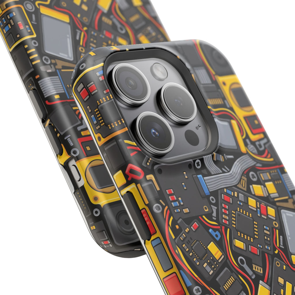 Voltage Board Phone Case — Yellow Circuit Wireless Charging Cover