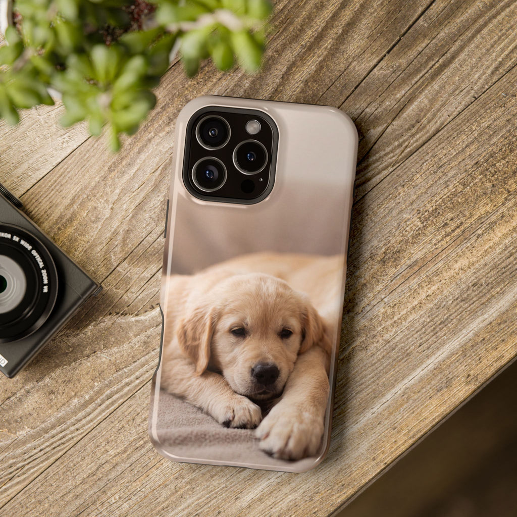 Golden Retriever Puppy Phone Case — Impact-Resistant Wireless Charging Cover