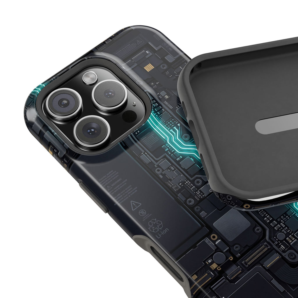 Cyan Bolt Electrician Phone Case — Electric Circuit Wireless Charging Cover