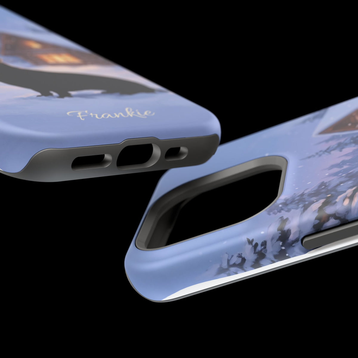 Personalized Dachshund Winter Cabin Phone Case — Wireless Charging Cover