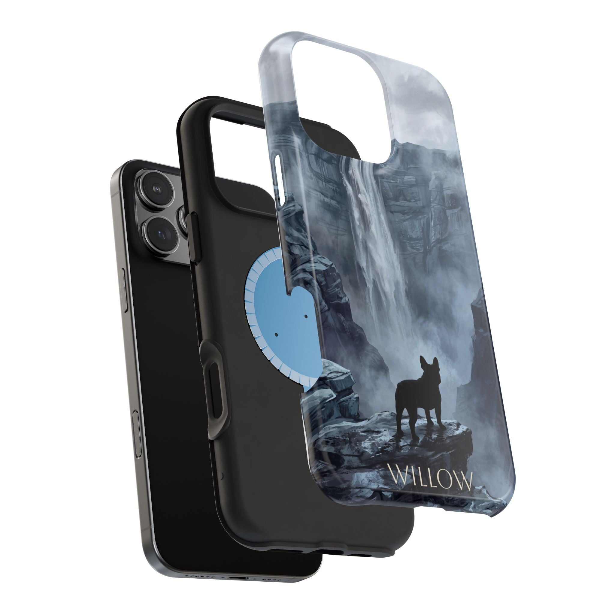 Personalized French Bulldog Misty Waterfall Phone Case — Wireless Charging Cover