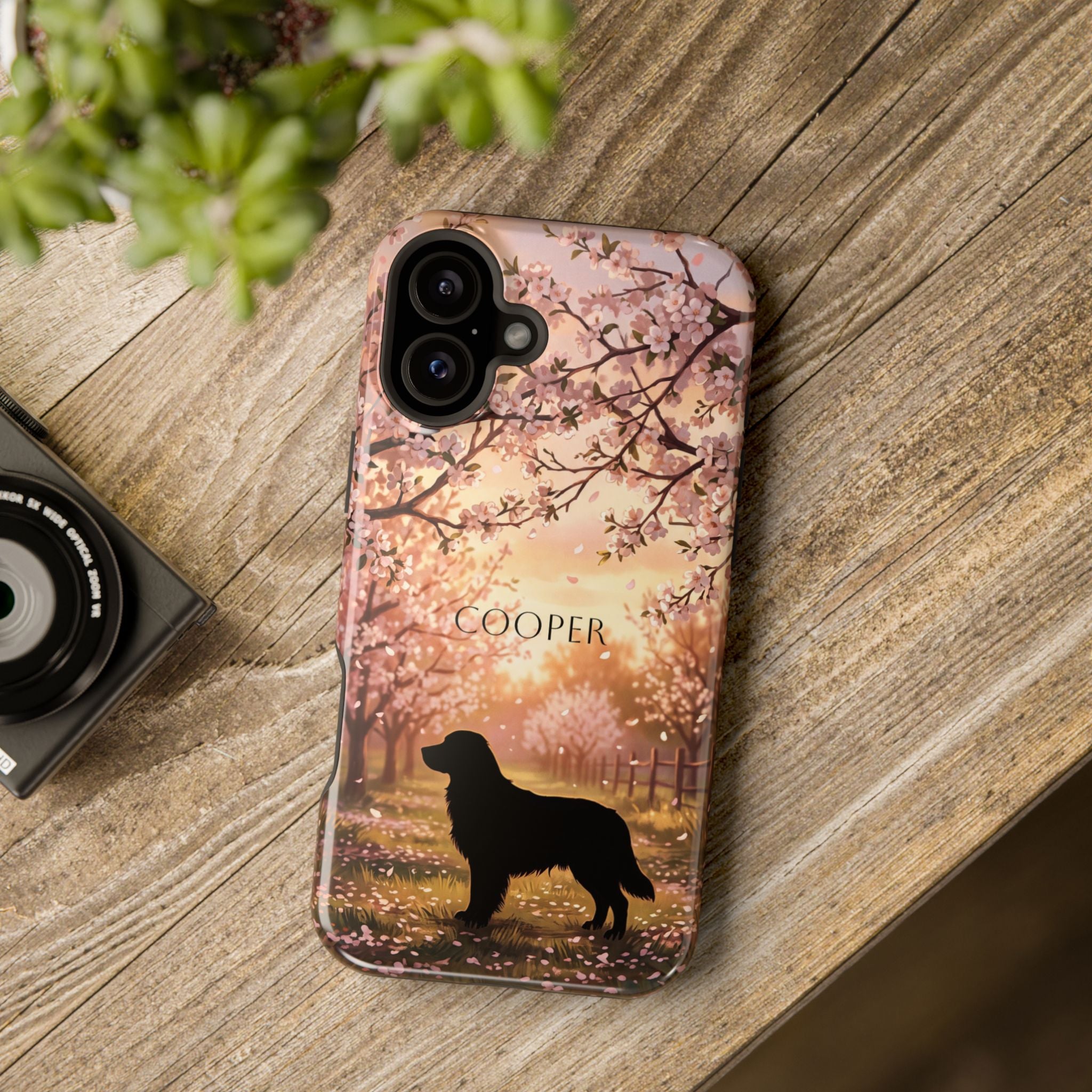 Personalized Golden Retriever Autumn Forest Phone Case — Wireless Charging Cover