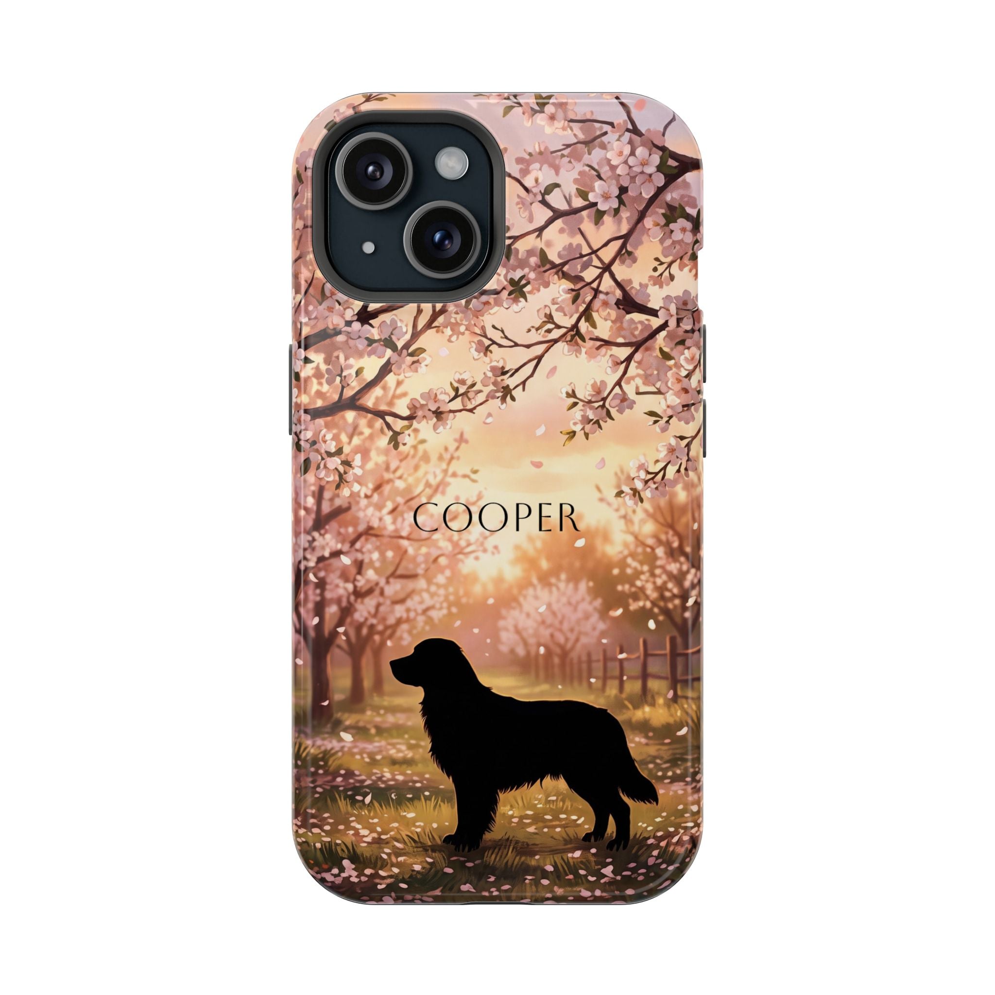 Personalized Golden Retriever Autumn Forest Phone Case — Wireless Charging Cover