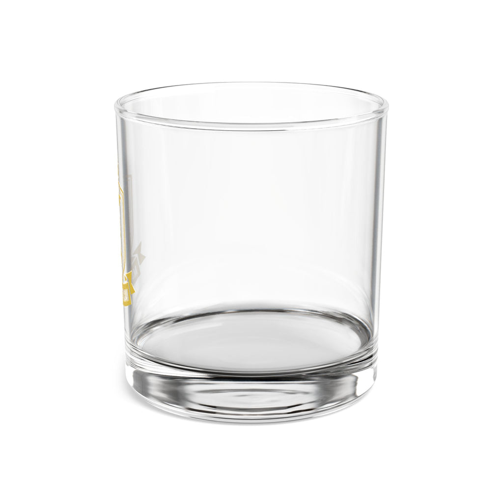 Master Electrician Crest Rocks Glass 10oz — Gold Emblem Whiskey Tumbler, Electrician Gift