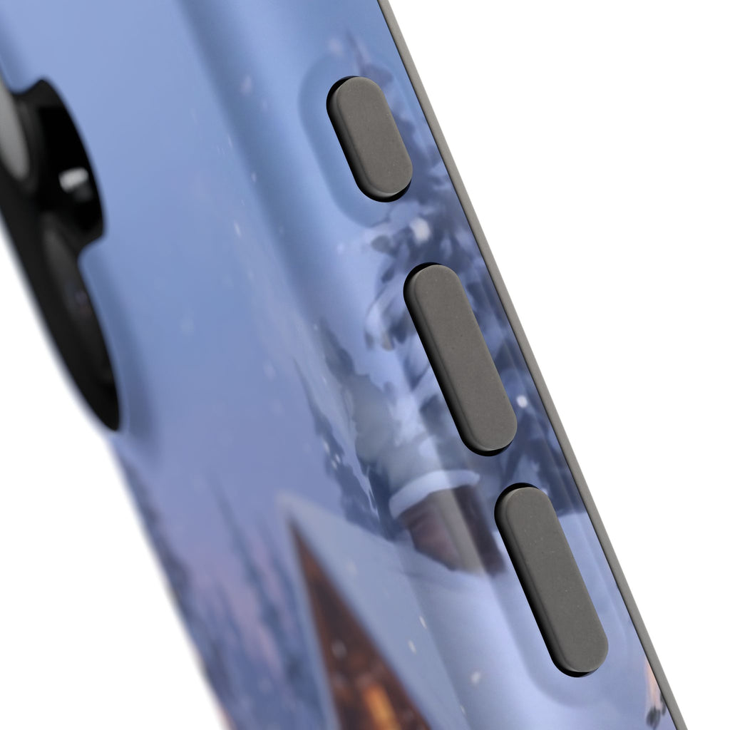 Personalized Dachshund Winter Cabin Phone Case — Wireless Charging Cover