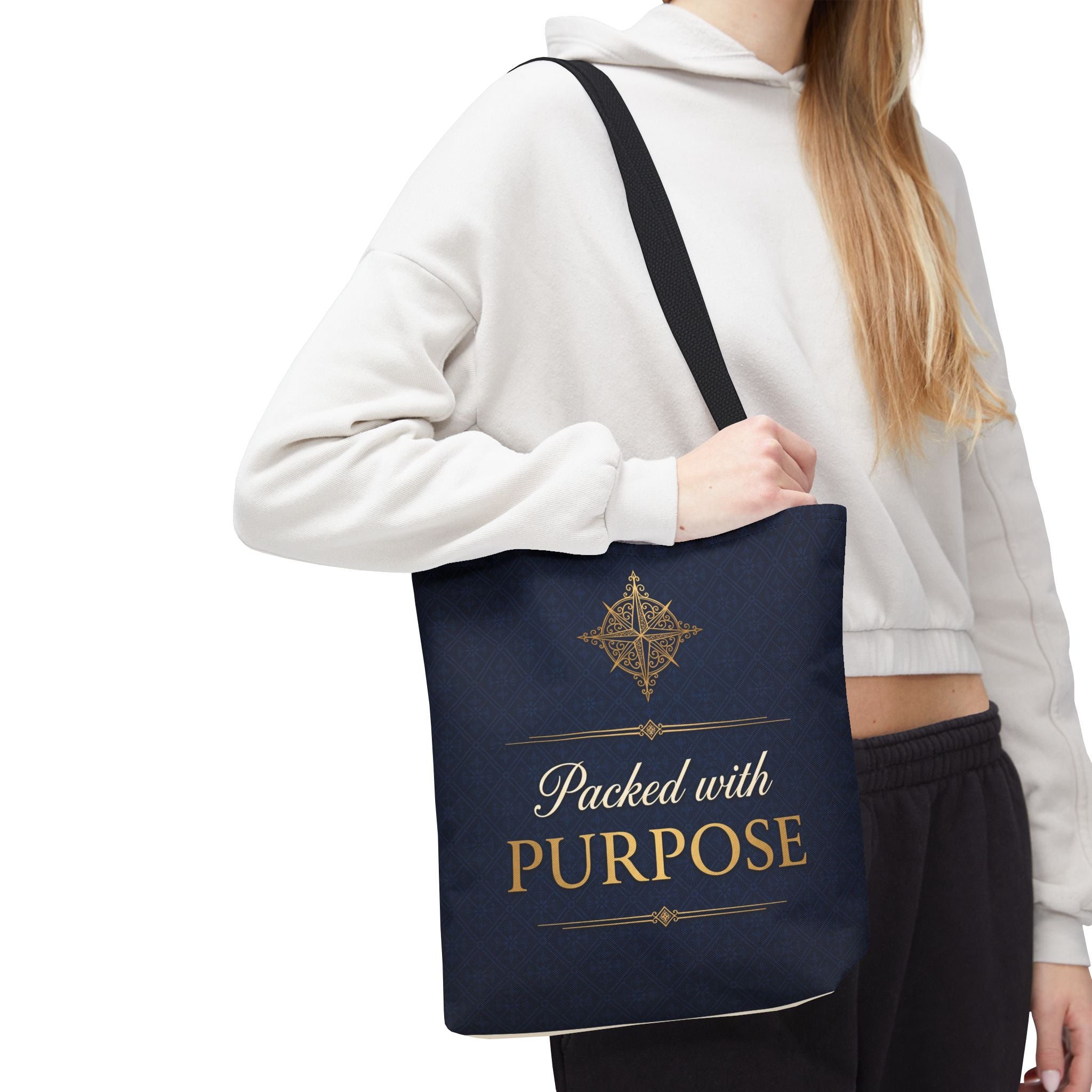 Packed with Purpose Tote | Inspirational Nurse Gift Tote Bag | Healthcare Worker Appreciation Gift | Premium Polyester Carry-All