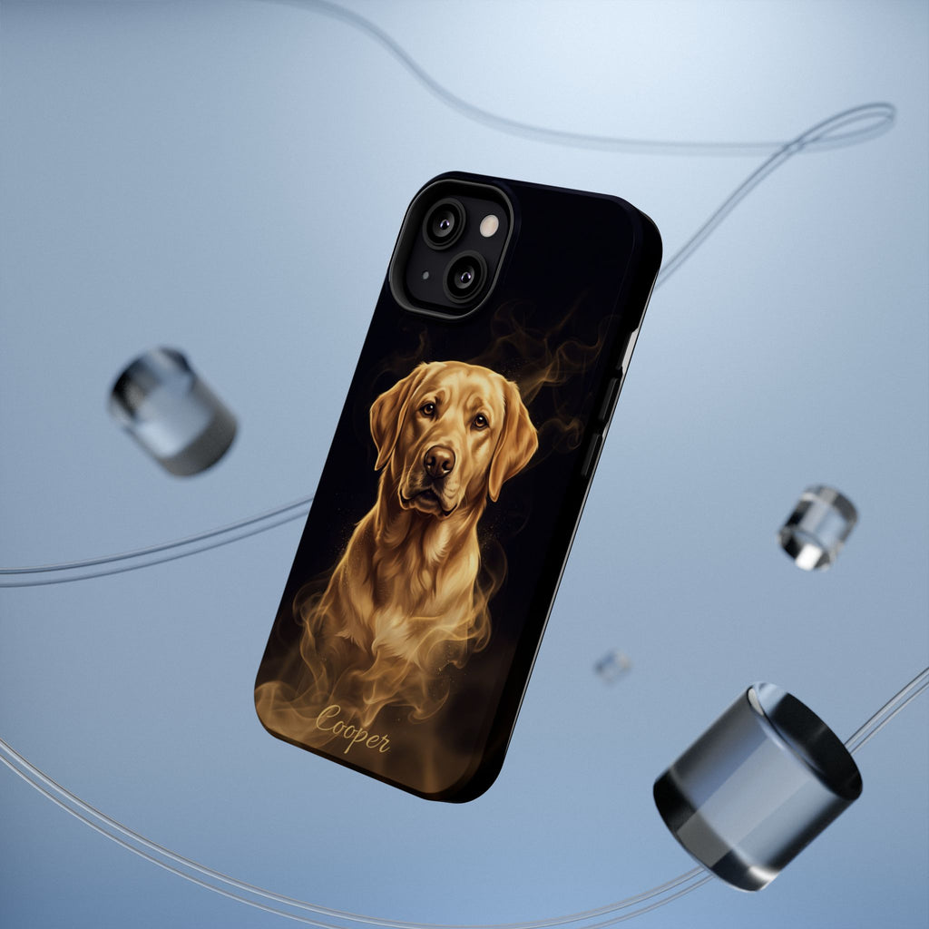 Personalized Gold Smoke Labrador Phone Case — Tough Magnetic Case with Wireless Charging