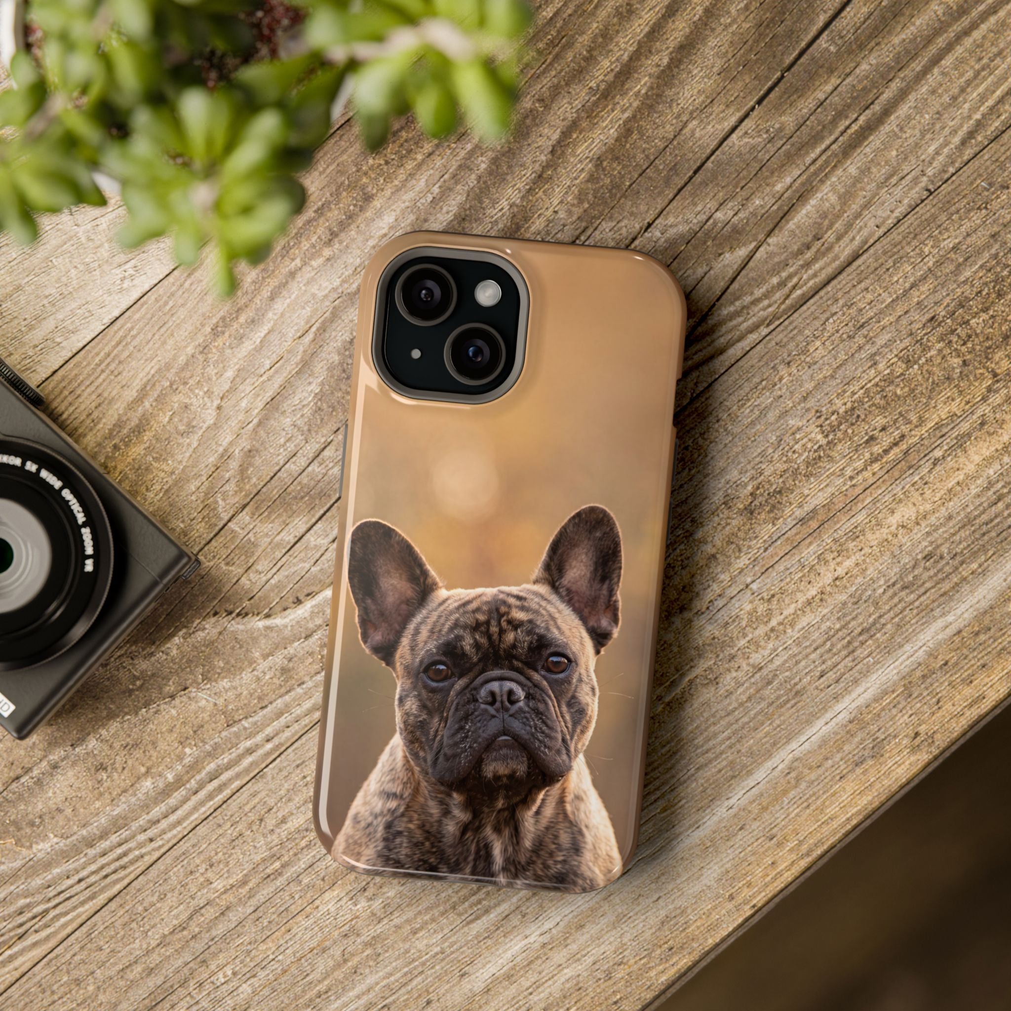 Brindle French Bulldog Phone Case — Impact-Resistant Wireless Charging Cover