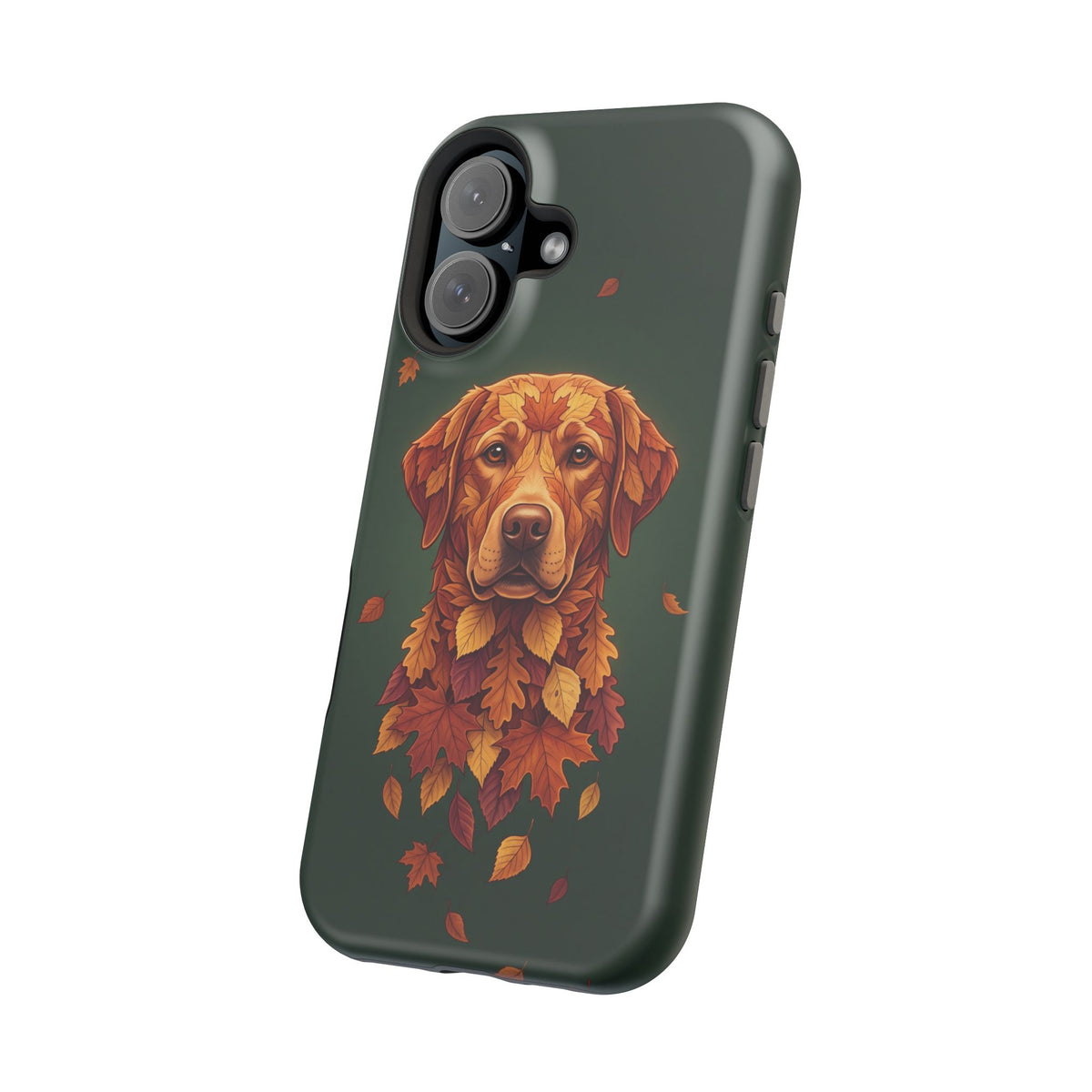 Autumn Leaves Labrador Phone Case — Tough Magnetic Case with Wireless Charging