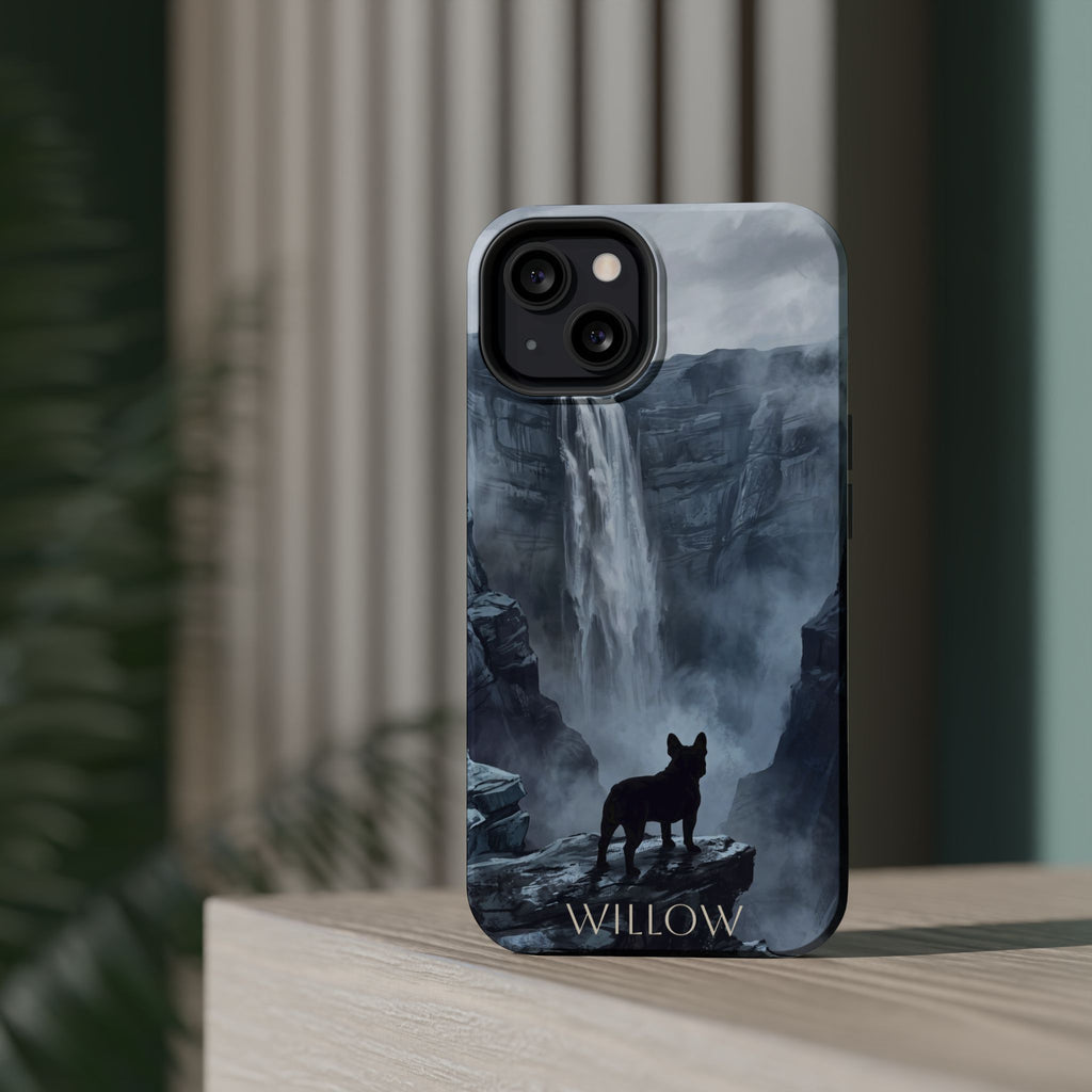 Personalized French Bulldog Misty Waterfall Phone Case — Wireless Charging Cover