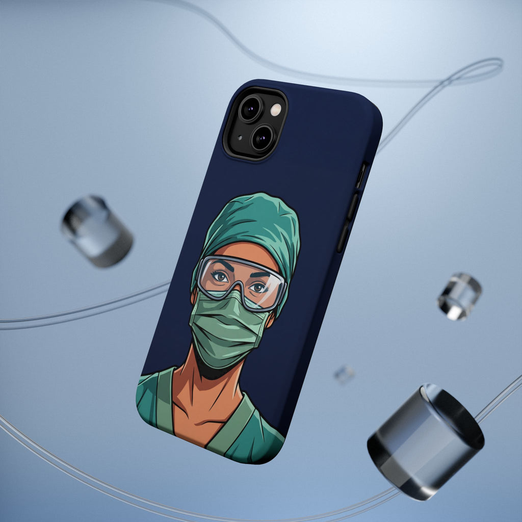 Bold Nurse Portrait Phone Case — Magnetic Wireless Charging Cover