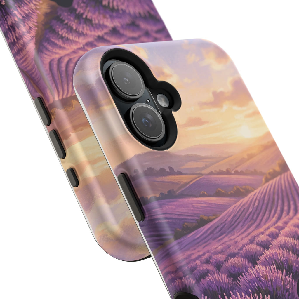 Personalized Dachshund Lavender Field Phone Case — Wireless Charging Cover