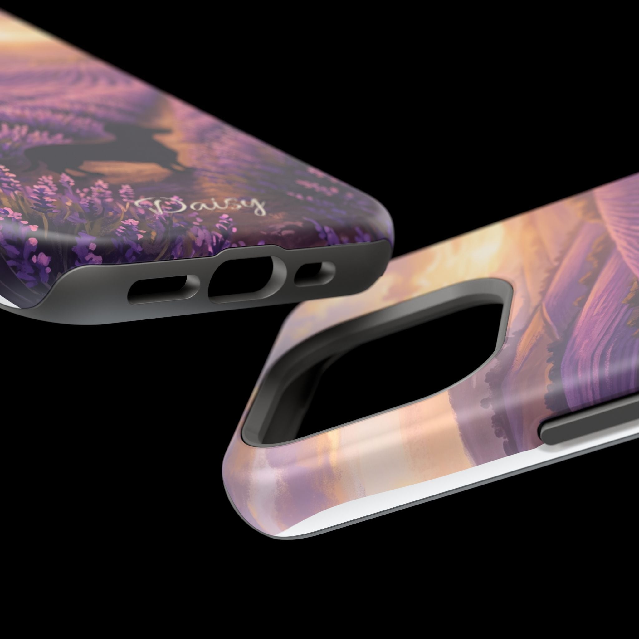 Personalized Dachshund Lavender Field Phone Case — Wireless Charging Cover