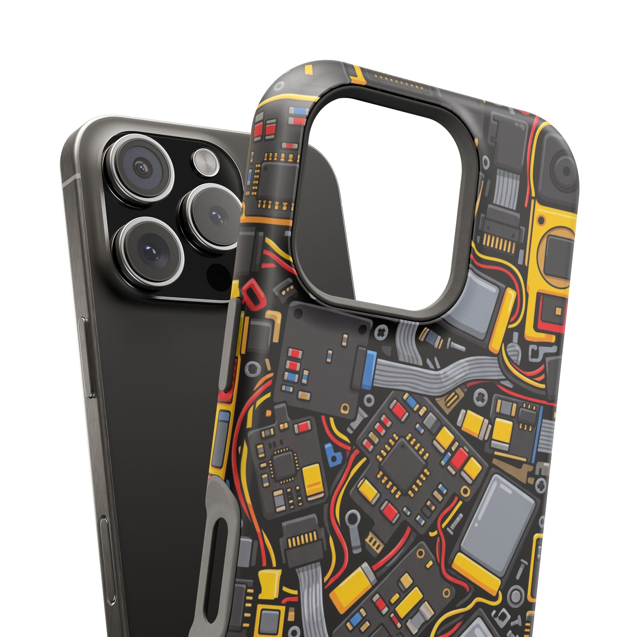 Voltage Board Phone Case — Yellow Circuit Wireless Charging Cover