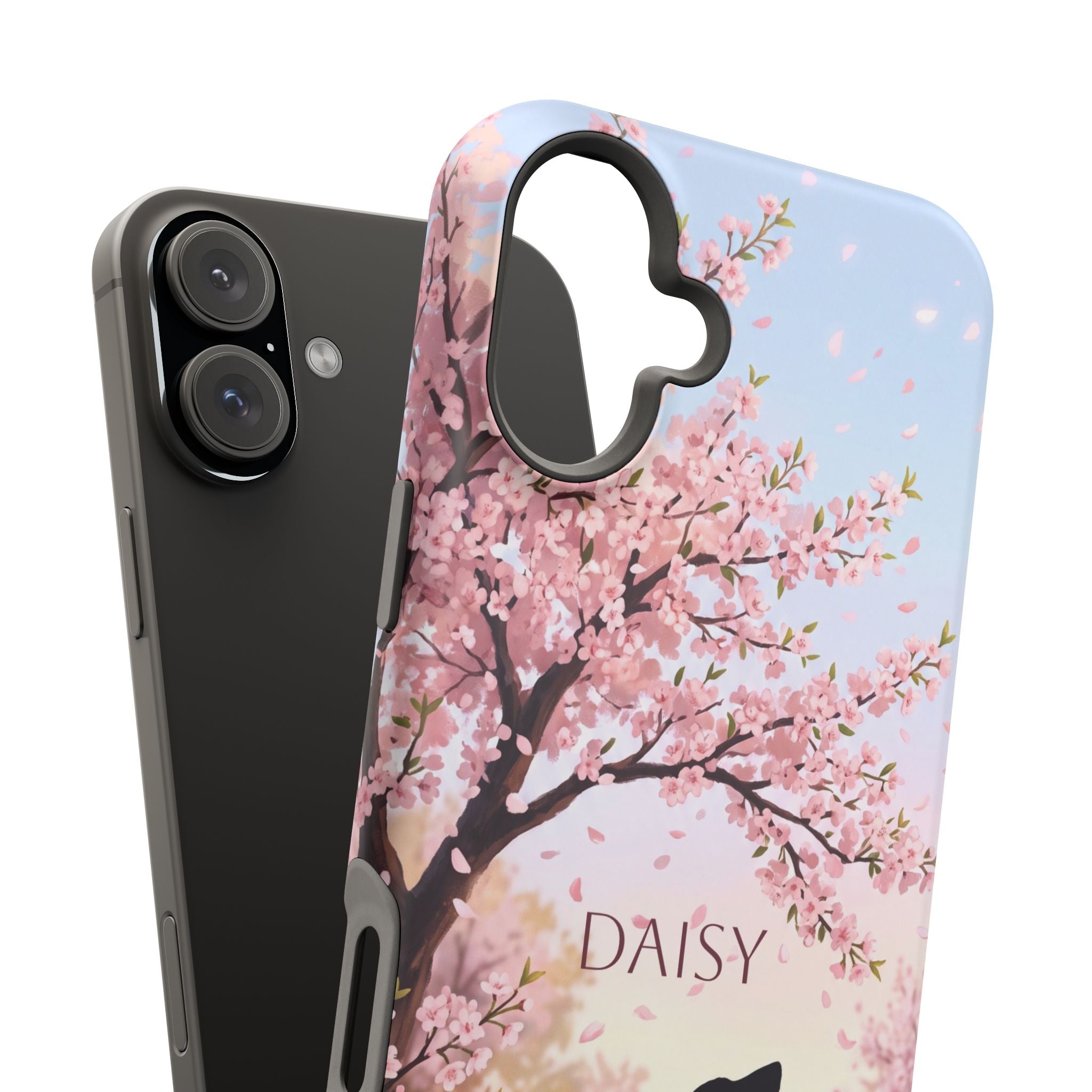 Personalized Dachshund Cherry Blossom Phone Case — Wireless Charging Cover