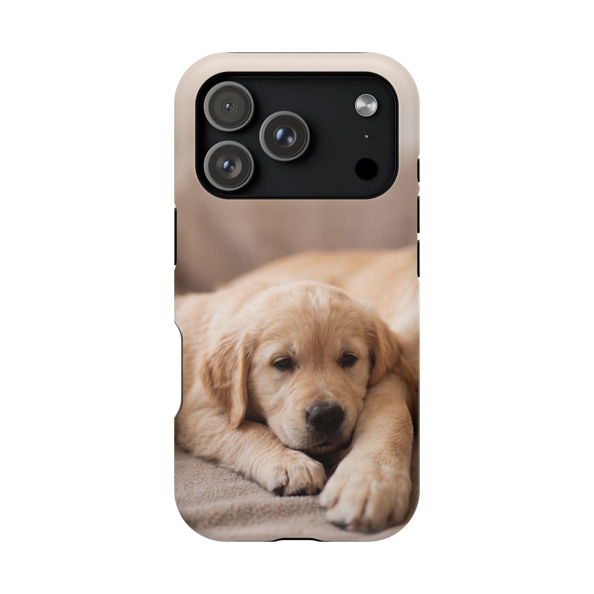 Golden Retriever Puppy Phone Case — Impact-Resistant Wireless Charging Cover