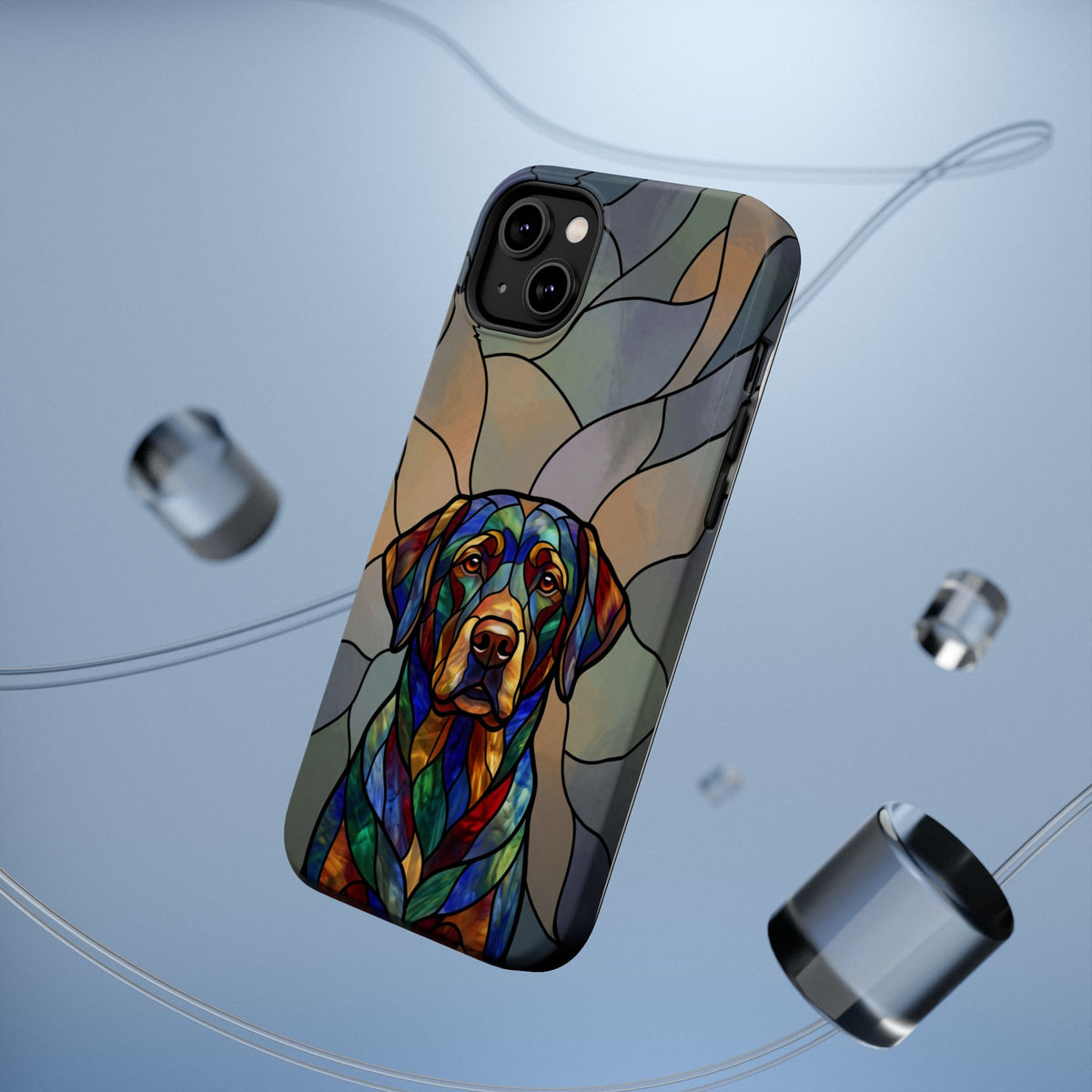 Stained Glass Labrador Phone Case — Tough Magnetic Case with Wireless Charging