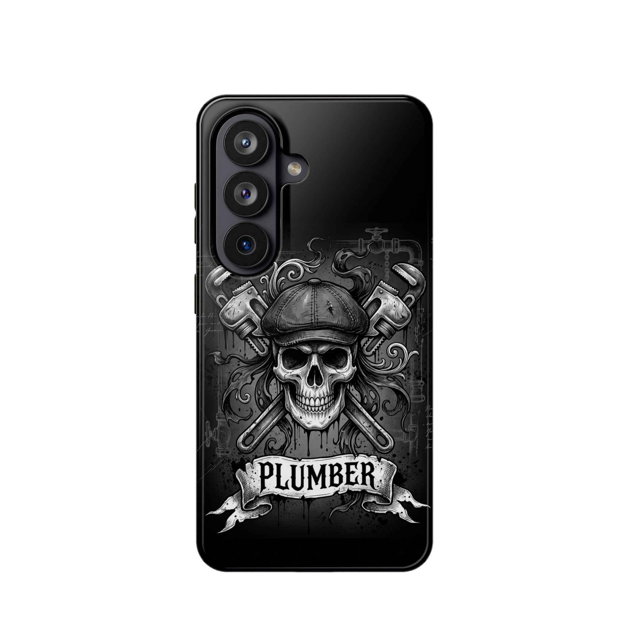 Skull & Wrenches Plumber Phone Case — Wireless Charging Cover