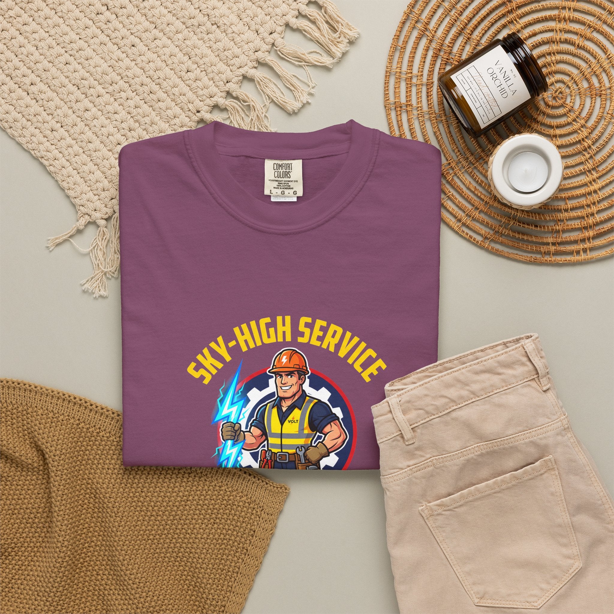 Sky-High Service Grounded Results Electrician T-Shirt