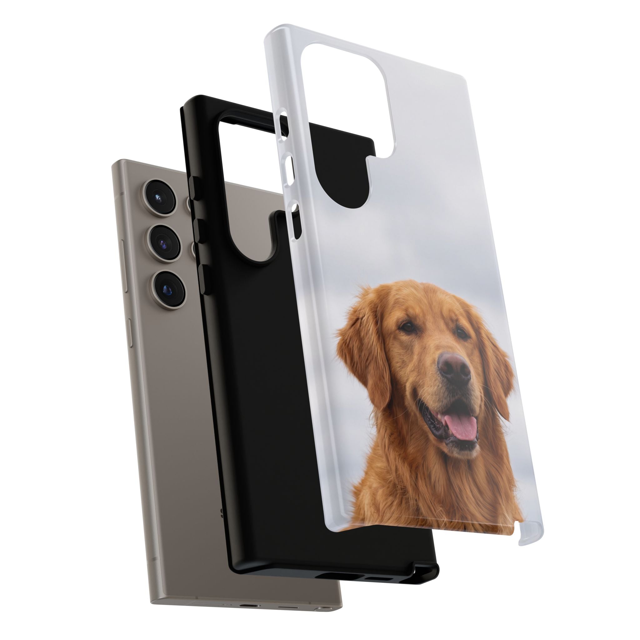Golden Retriever Portrait Phone Case | Happy Dog Photo on Soft Sky Background | Samsung & iPhone