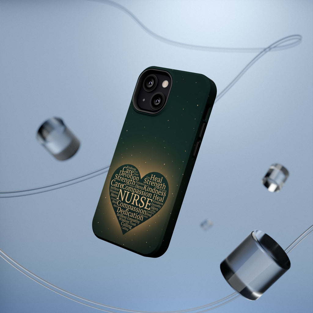 Nurse Heart Word and Art Phone Case — Impact-Resistant Wireless Charging Cover