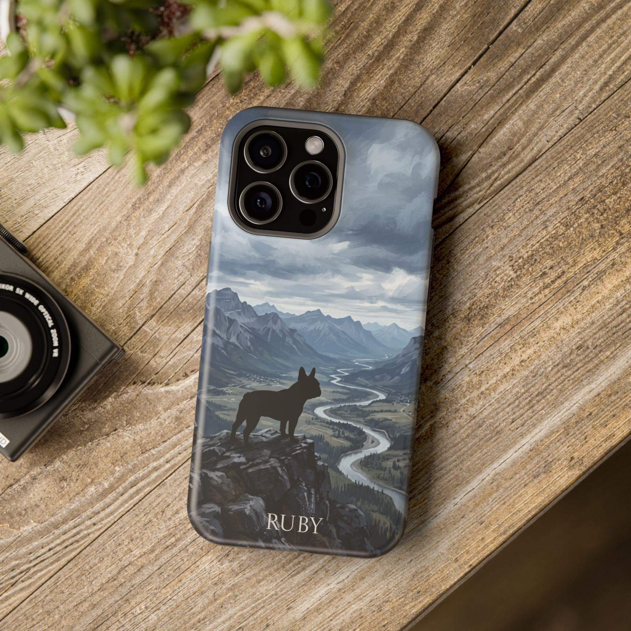 Personalized French Bulldog Mountain Valley Phone Case — Wireless Charging Cover