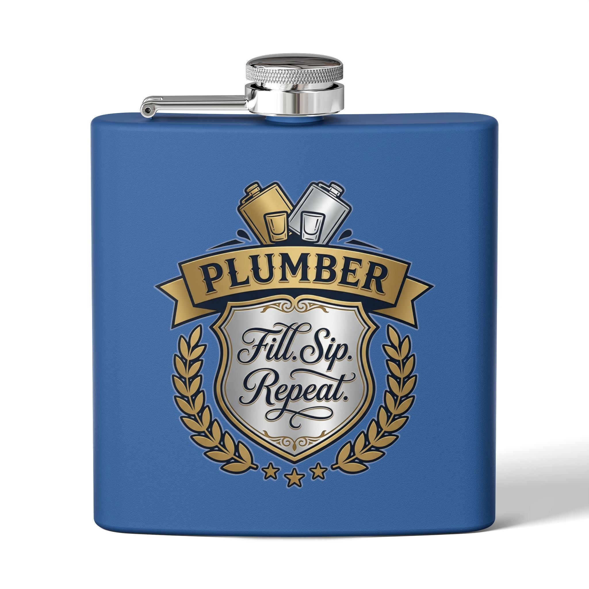 Flask — "Fill. Sip. Repeat." 6oz Stainless Steel Hip Flask