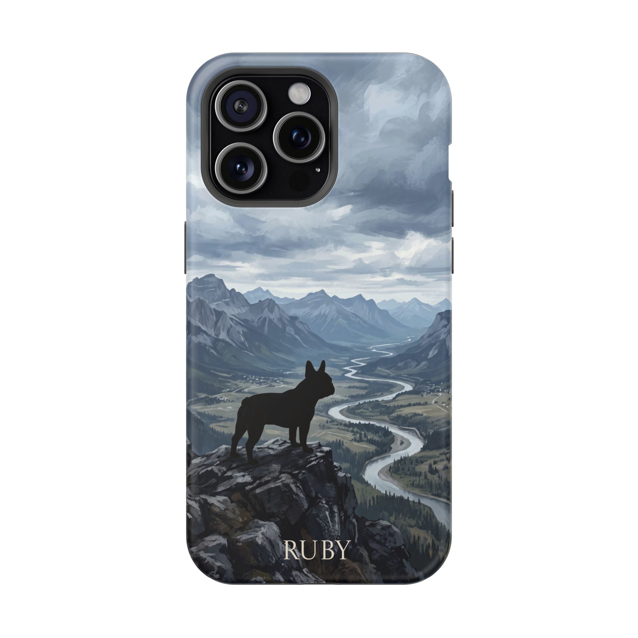 Personalized French Bulldog Mountain Valley Phone Case — Wireless Charging Cover