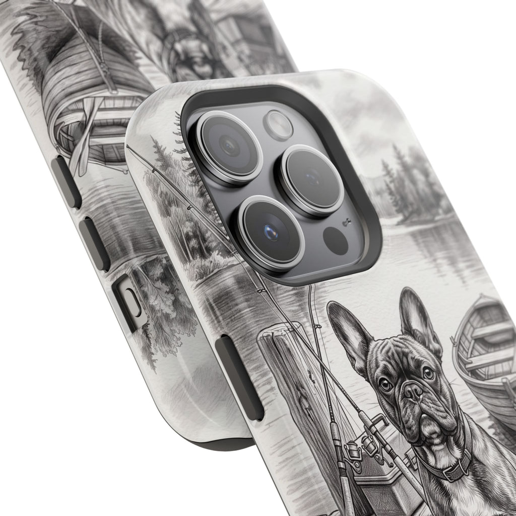 Personalized French Bulldog Lakeside Dock Phone Case — Wireless Charging Cover