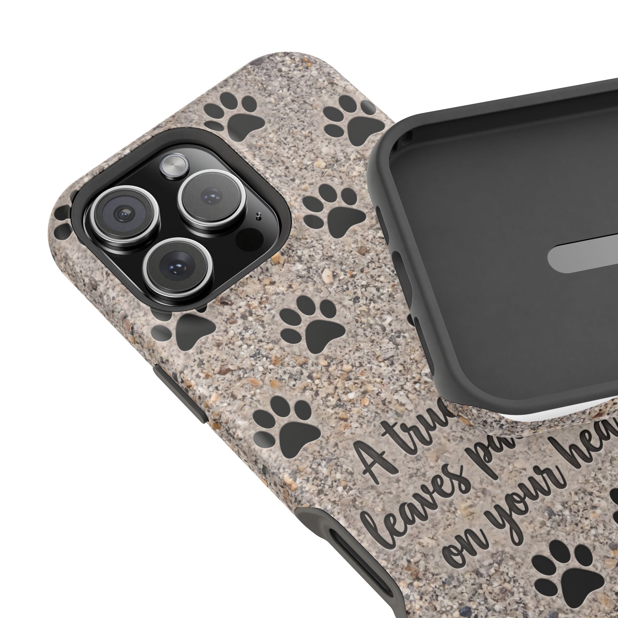 A True Friend Leaves Paw Prints Phone Case — Impact-Resistant Wireless Charging Cover