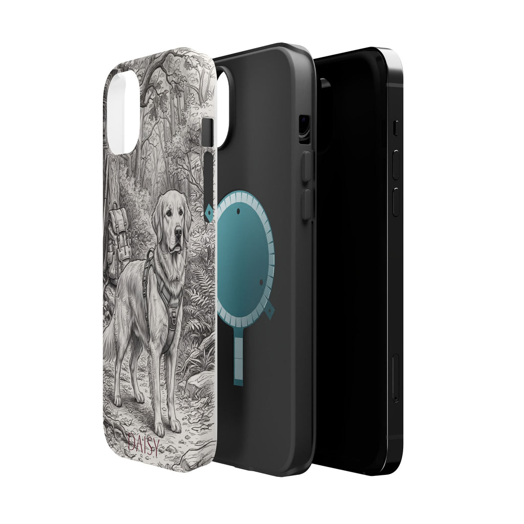 Personalized Golden Retriever Woodland Trail Phone Case — Wireless Charging Cover