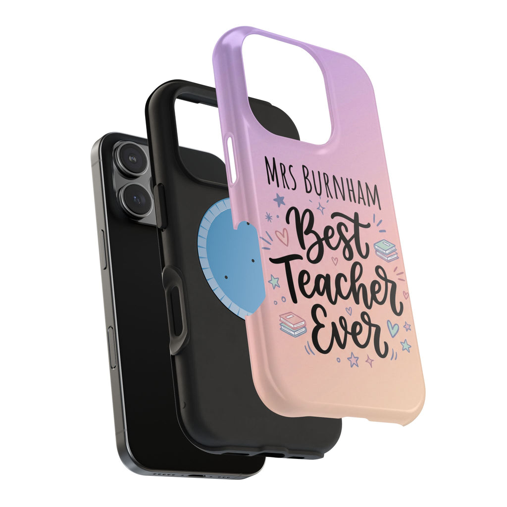 Best Teacher Ever Personalized Phone Case — Wireless Charging Cover