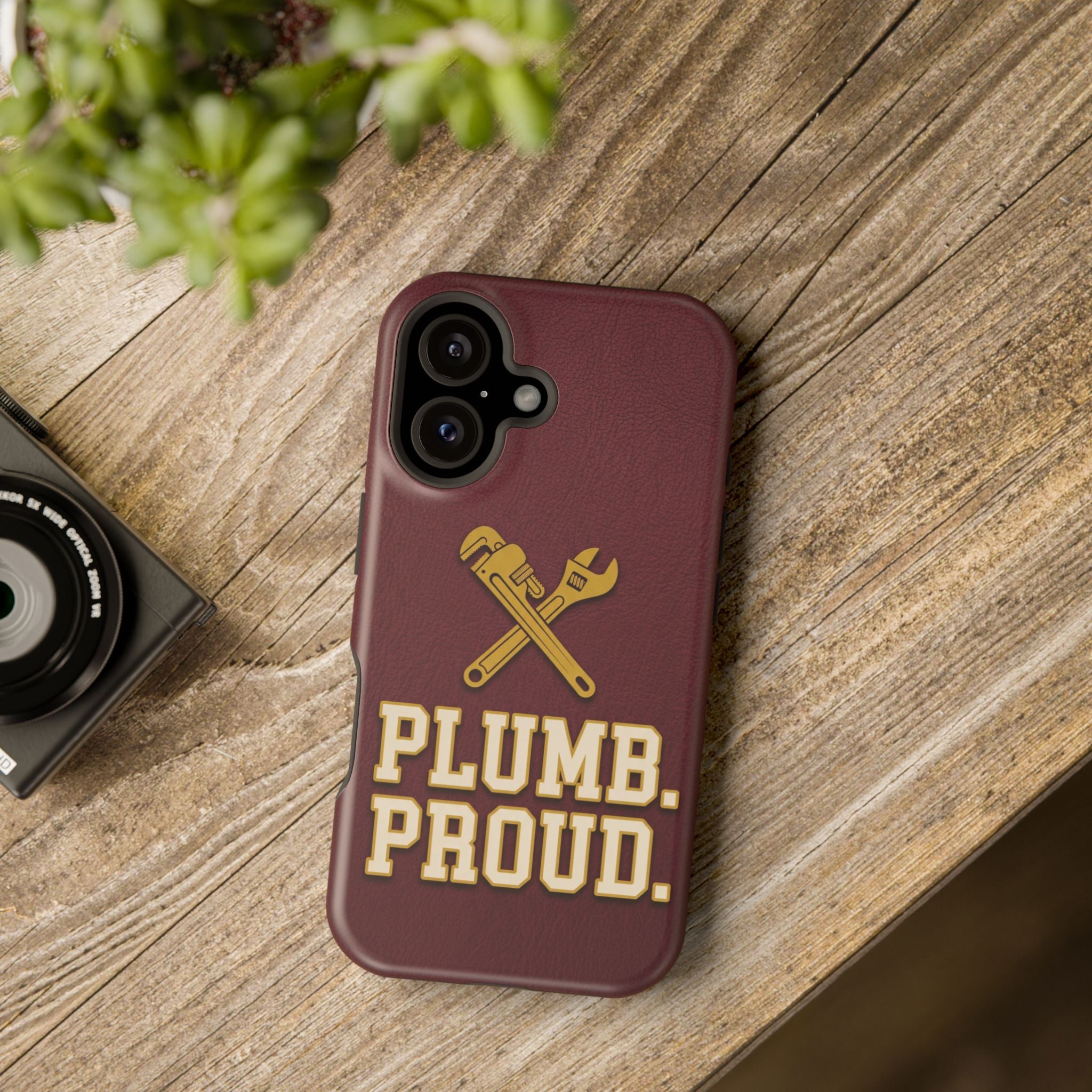 Plumb. Proud. Phone Case — Crossed Wrenches Wireless Charging Cover