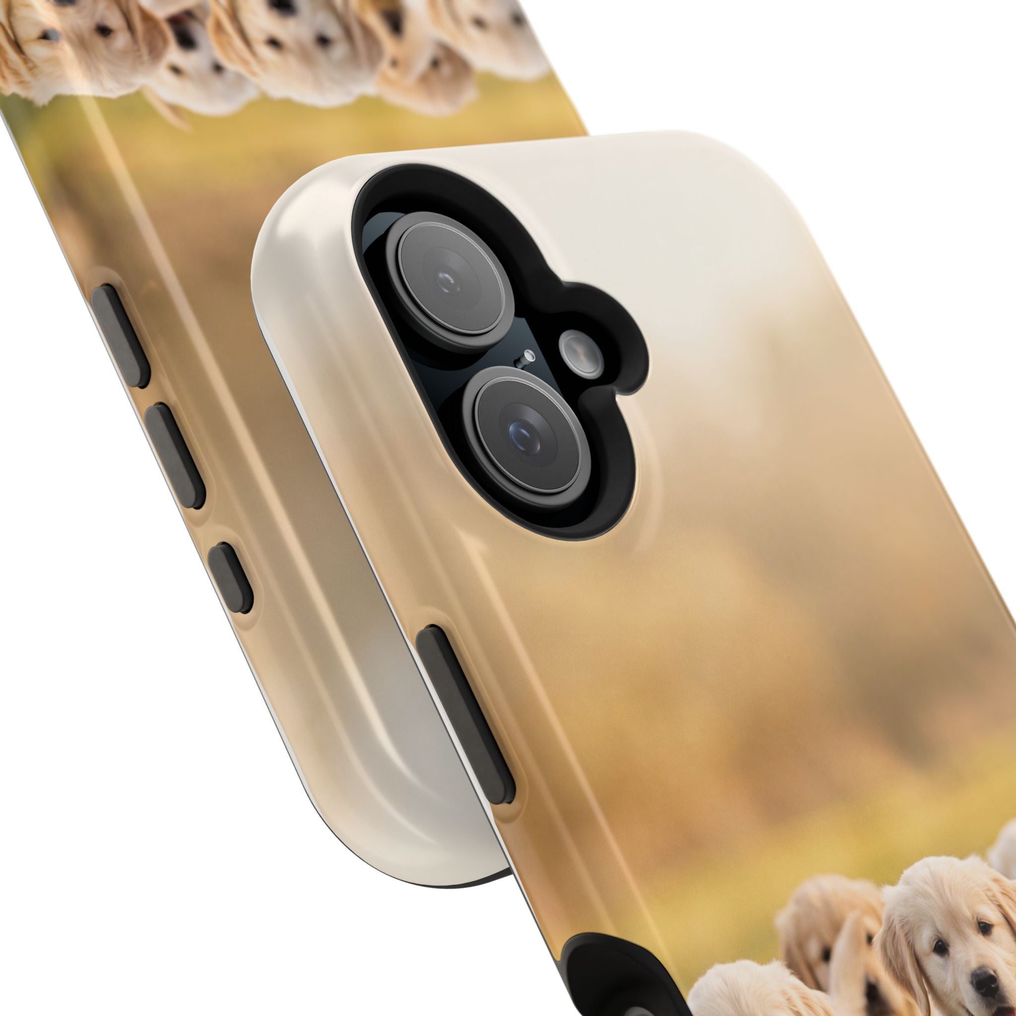 Golden Retriever Puppies Phone Case — Impact-Resistant Wireless Charging Cover