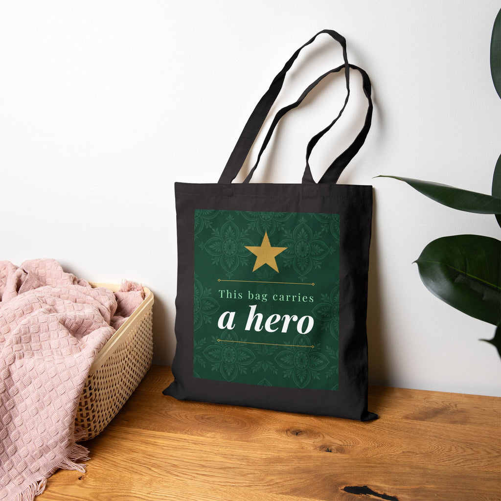 Nurse Tote Bag – This bag carries a hero – Cotton Canvas Tote Bag for Nurses