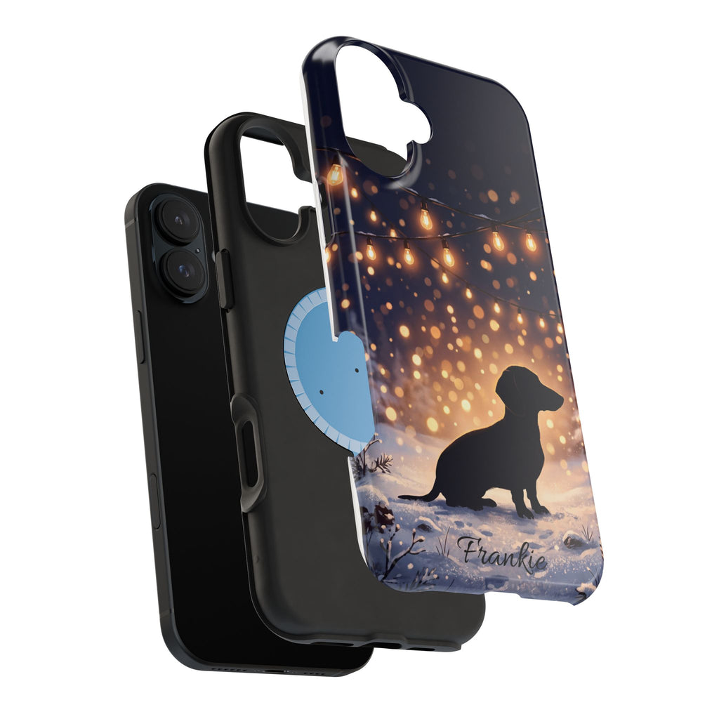 Personalized Dachshund Golden Sparks Phone Case — Wireless Charging Cover