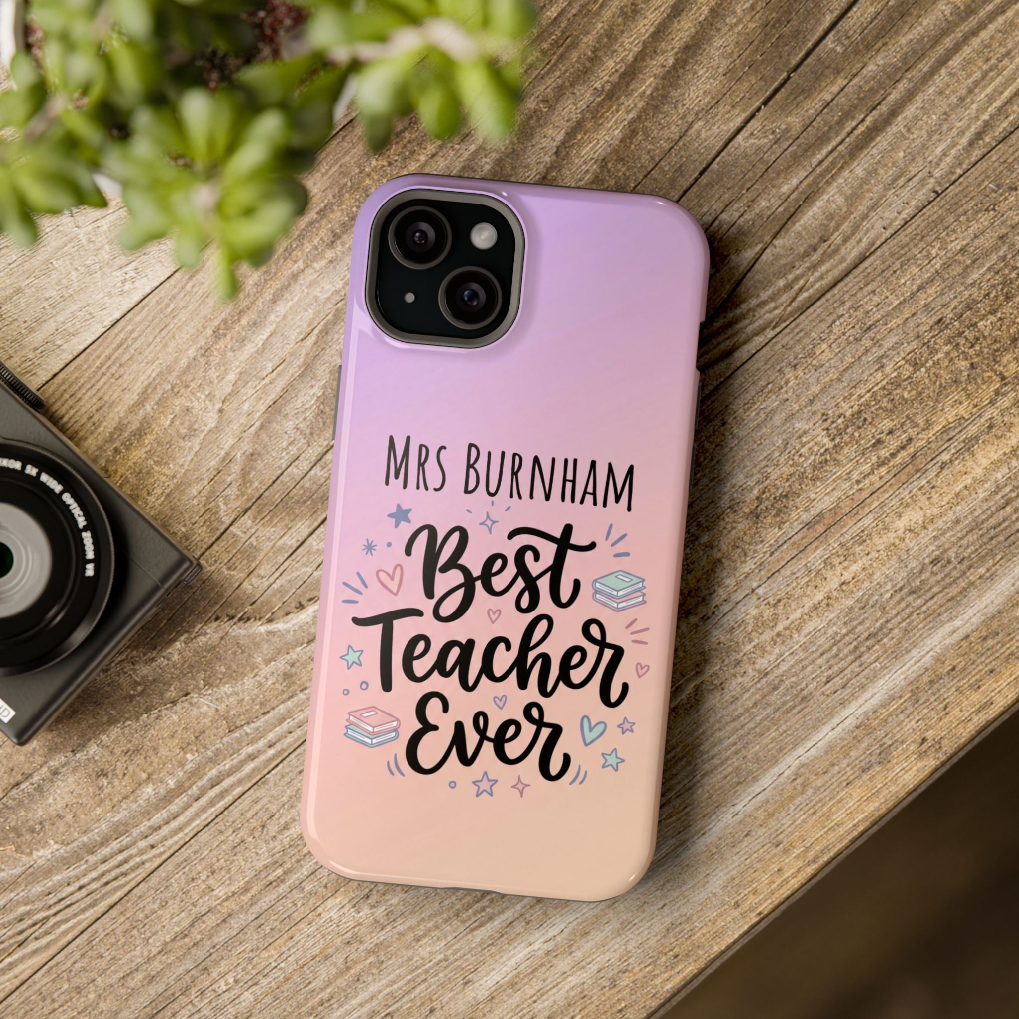 Best Teacher Ever Personalized Phone Case — Wireless Charging Cover
