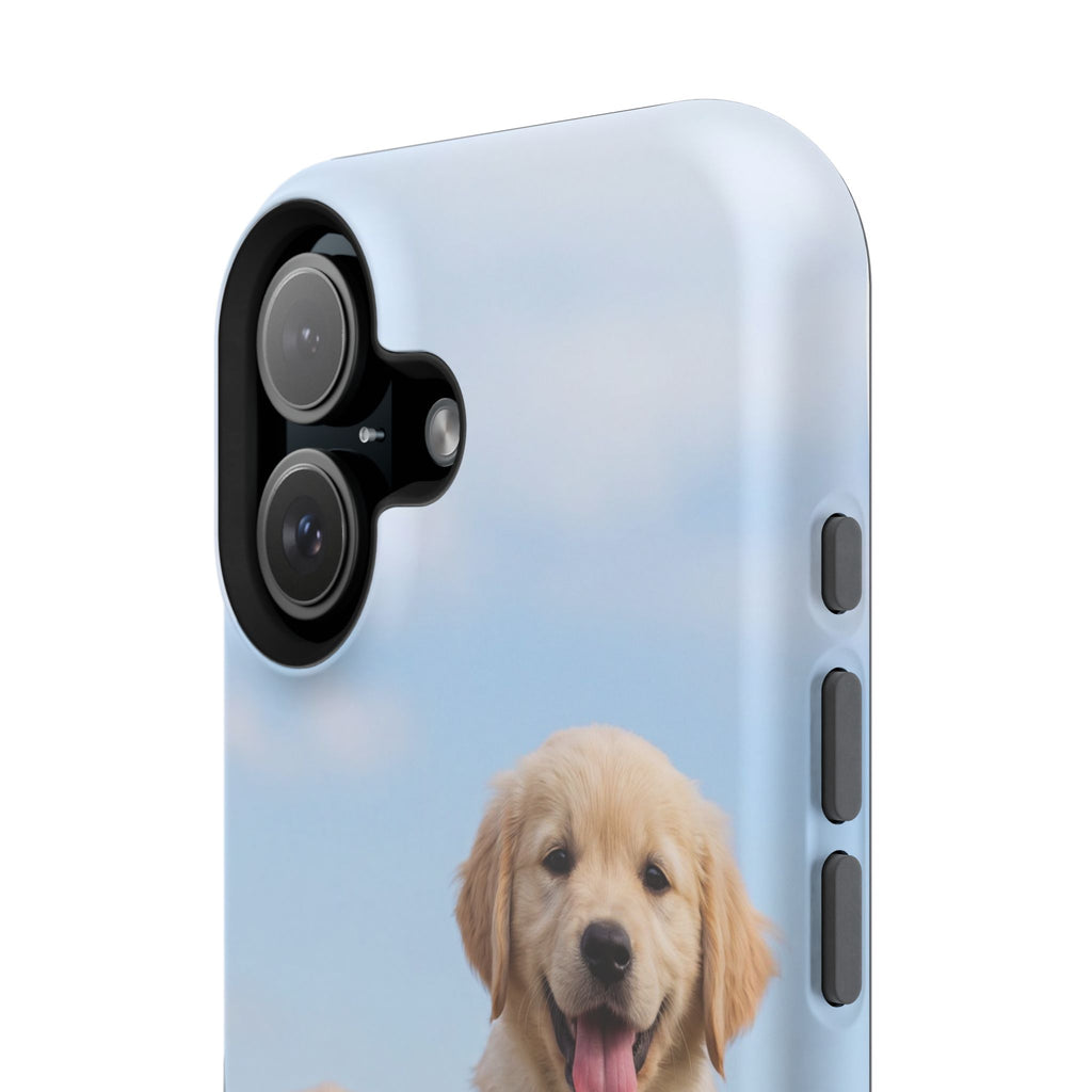 Golden Retriever Puppy Duo Phone Case — Impact-Resistant Wireless Charging Cover