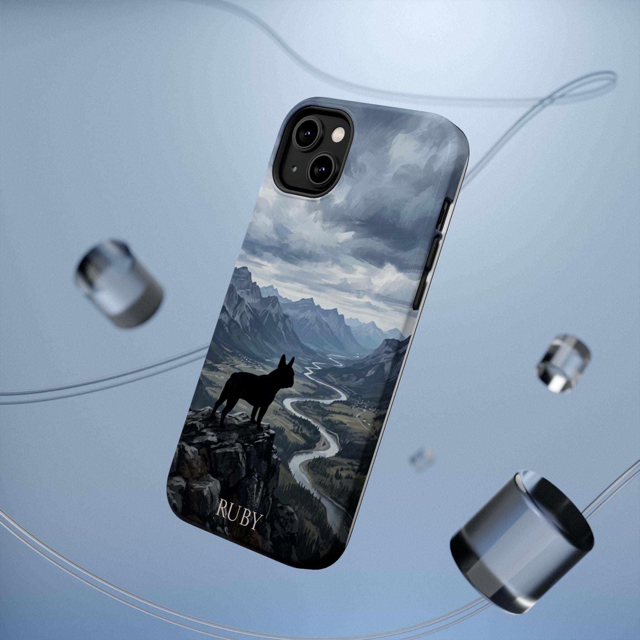Personalized French Bulldog Mountain Valley Phone Case — Wireless Charging Cover