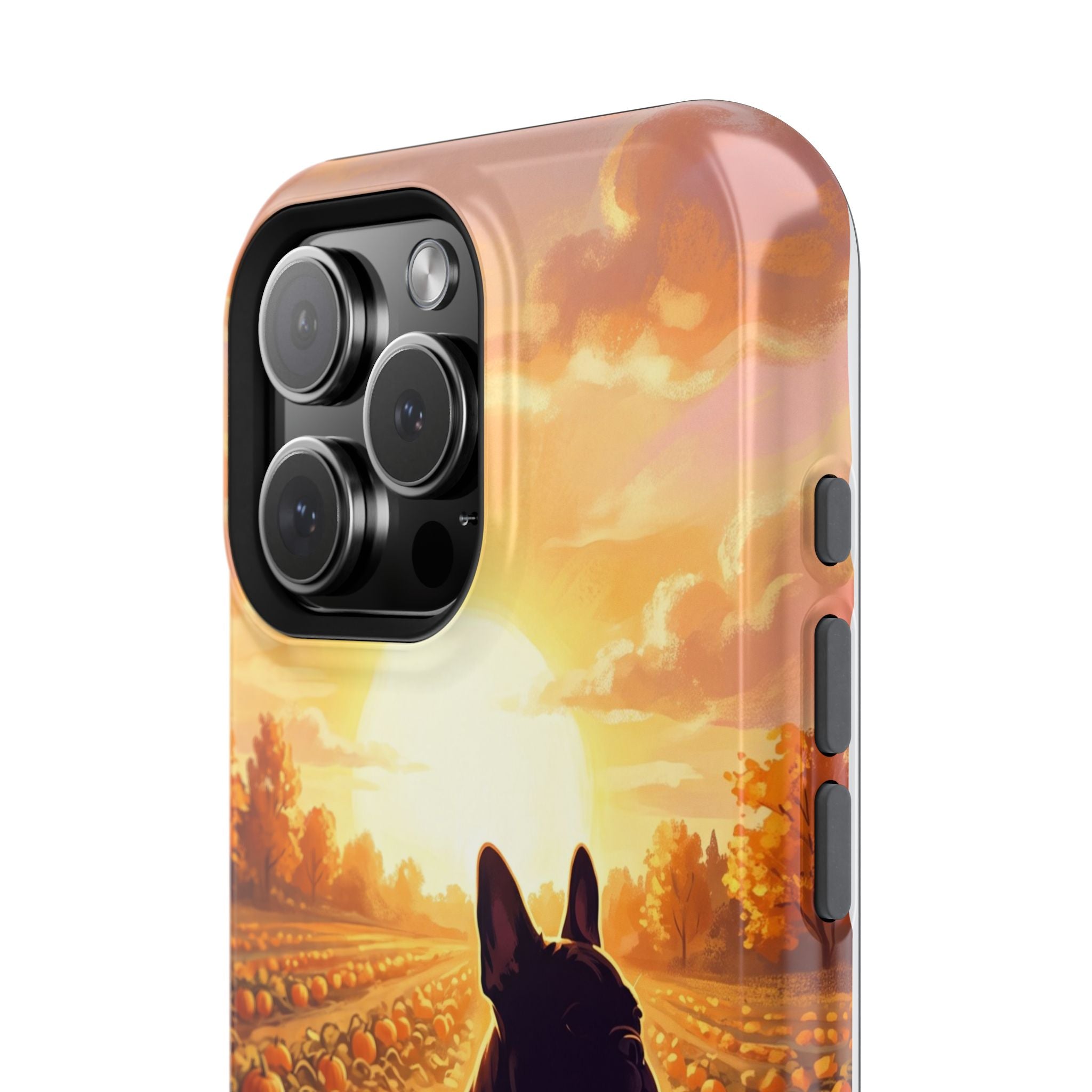 Personalized French Bulldog Pumpkin Patch Phone Case — Wireless Charging Cover