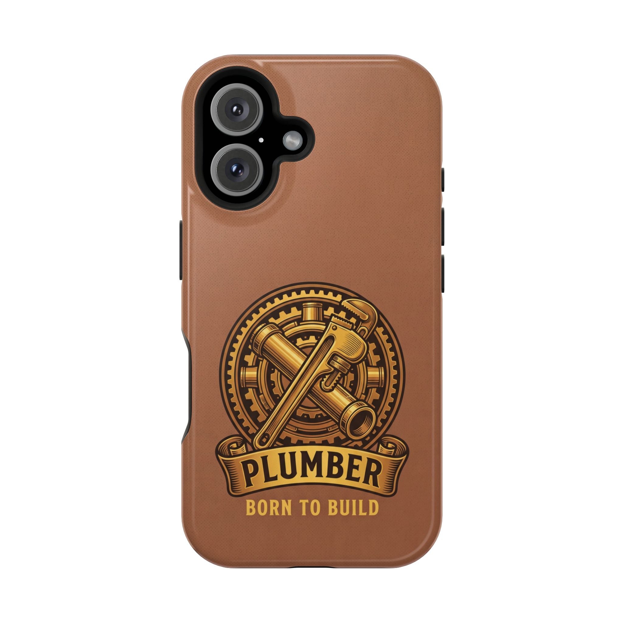 Plumber Born to Build Phone Case — Badge Wireless Charging Cover