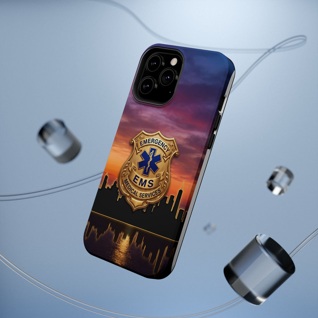 EMS Badge Sunset Skyline Phone Case — Magnetic Wireless Charging Cover