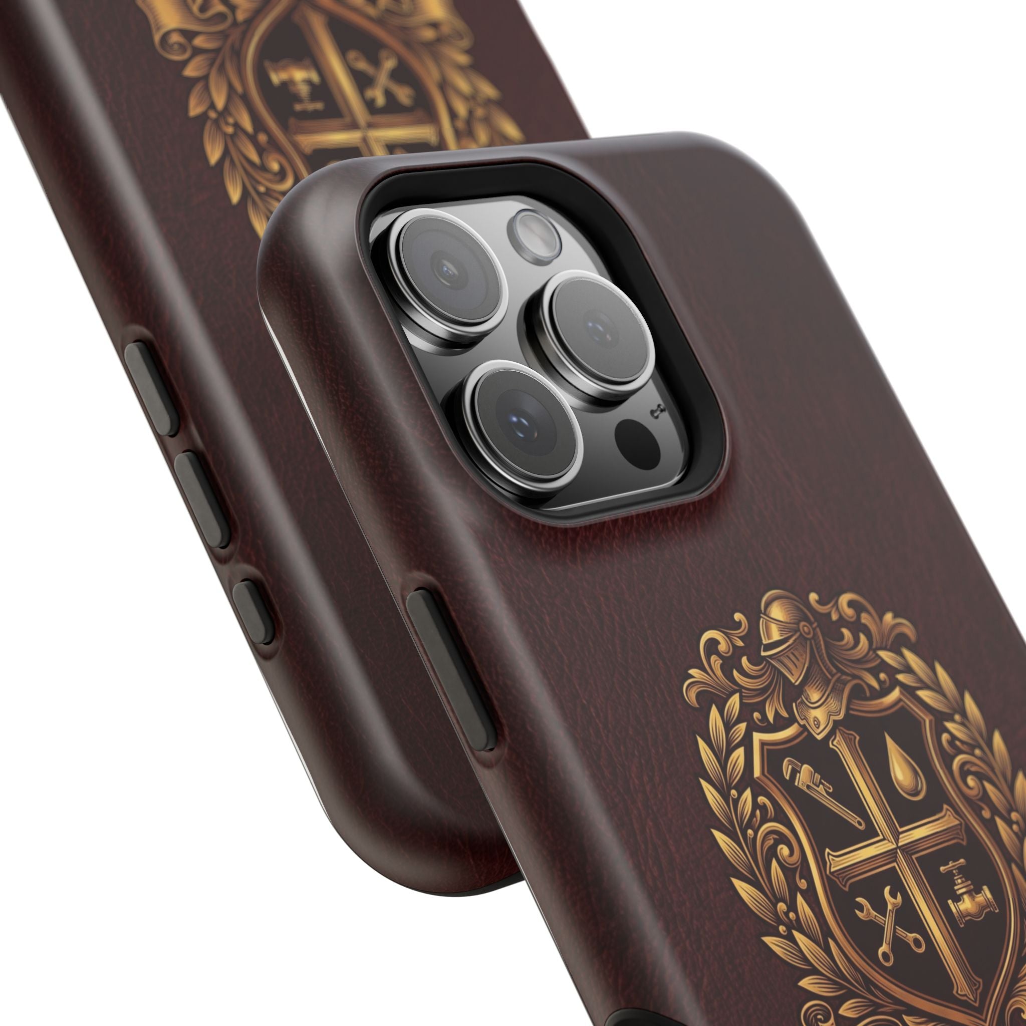 Plumber Crest Phone Case — Heraldic Shield Design Wireless Charging Cover