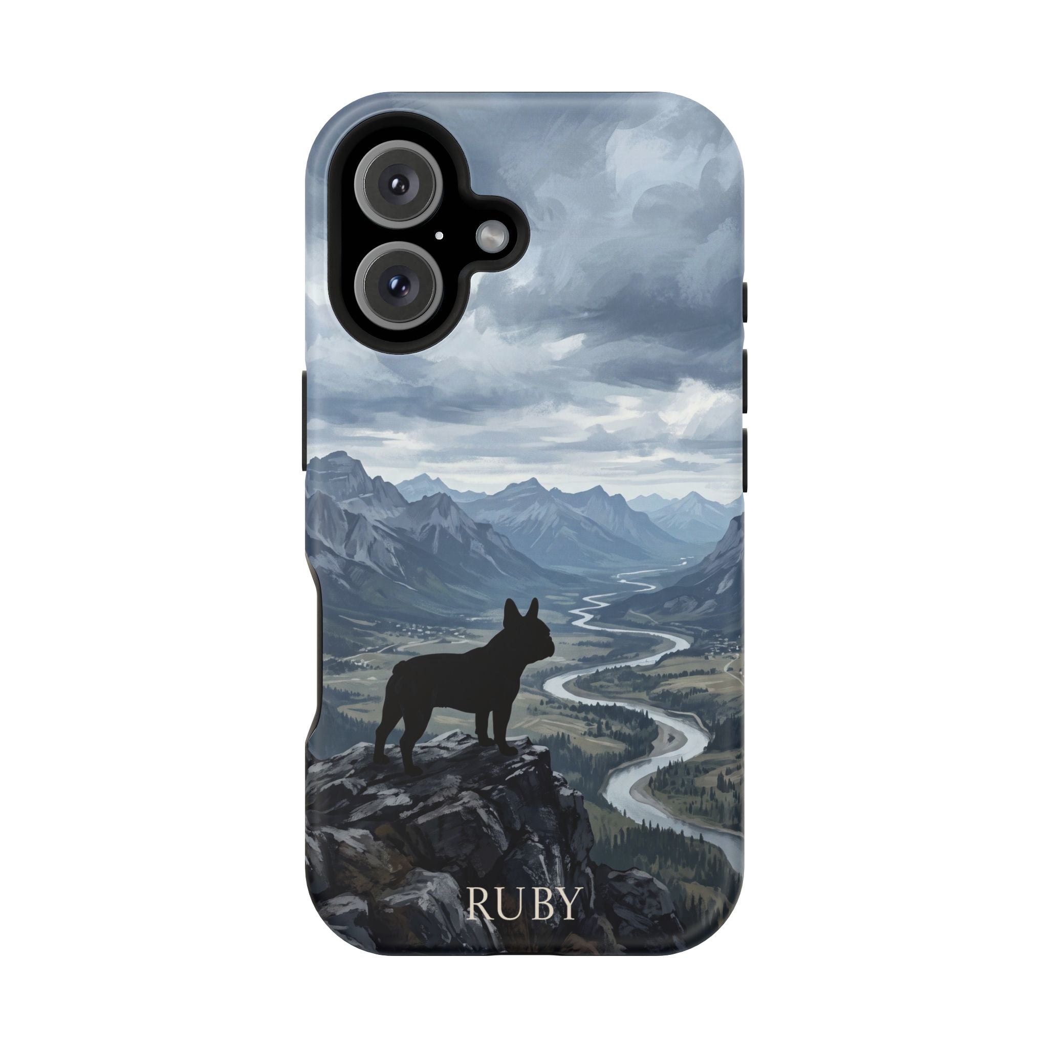 Personalized French Bulldog Mountain Valley Phone Case — Wireless Charging Cover