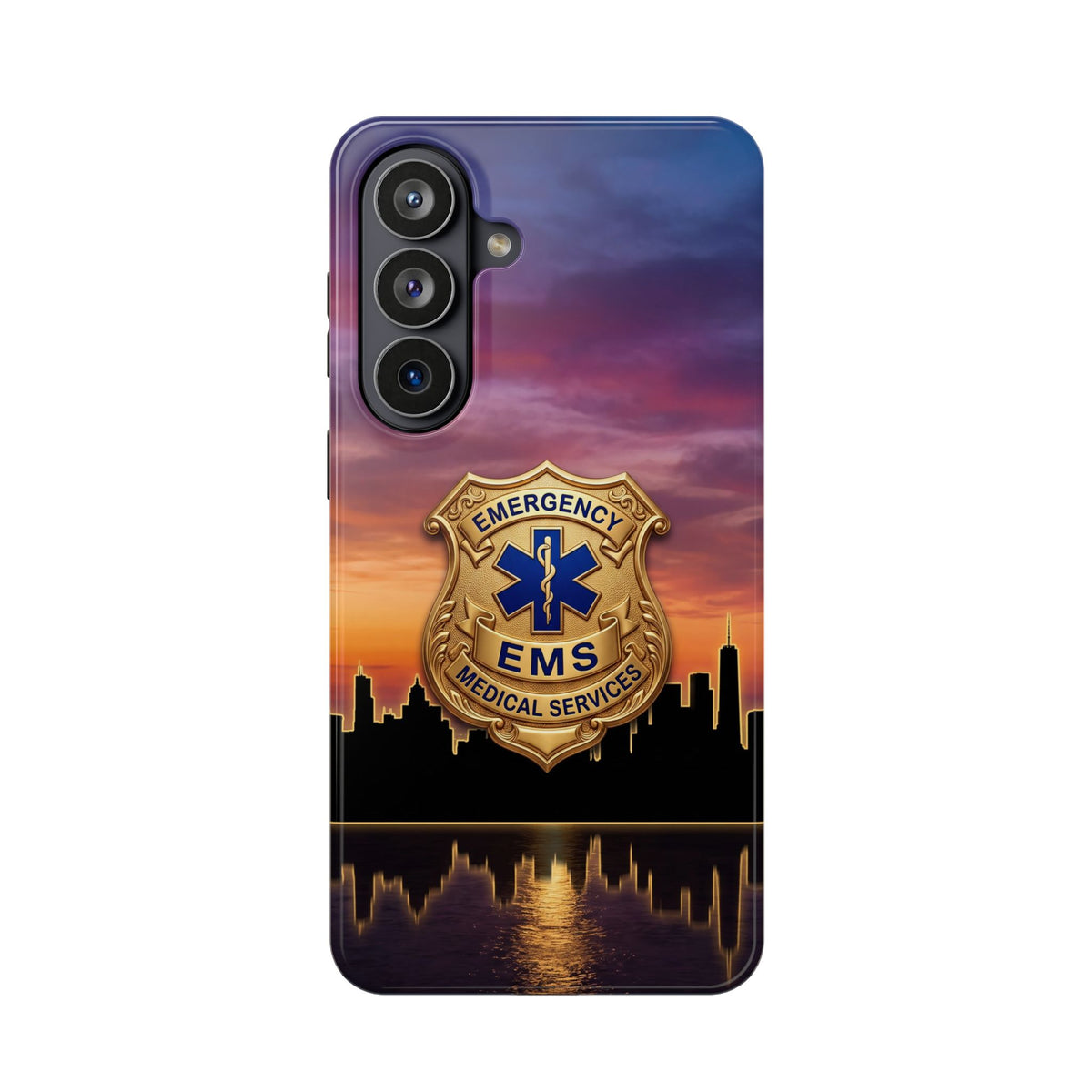 EMS Badge Sunset Skyline Phone Case — Magnetic Wireless Charging Cover