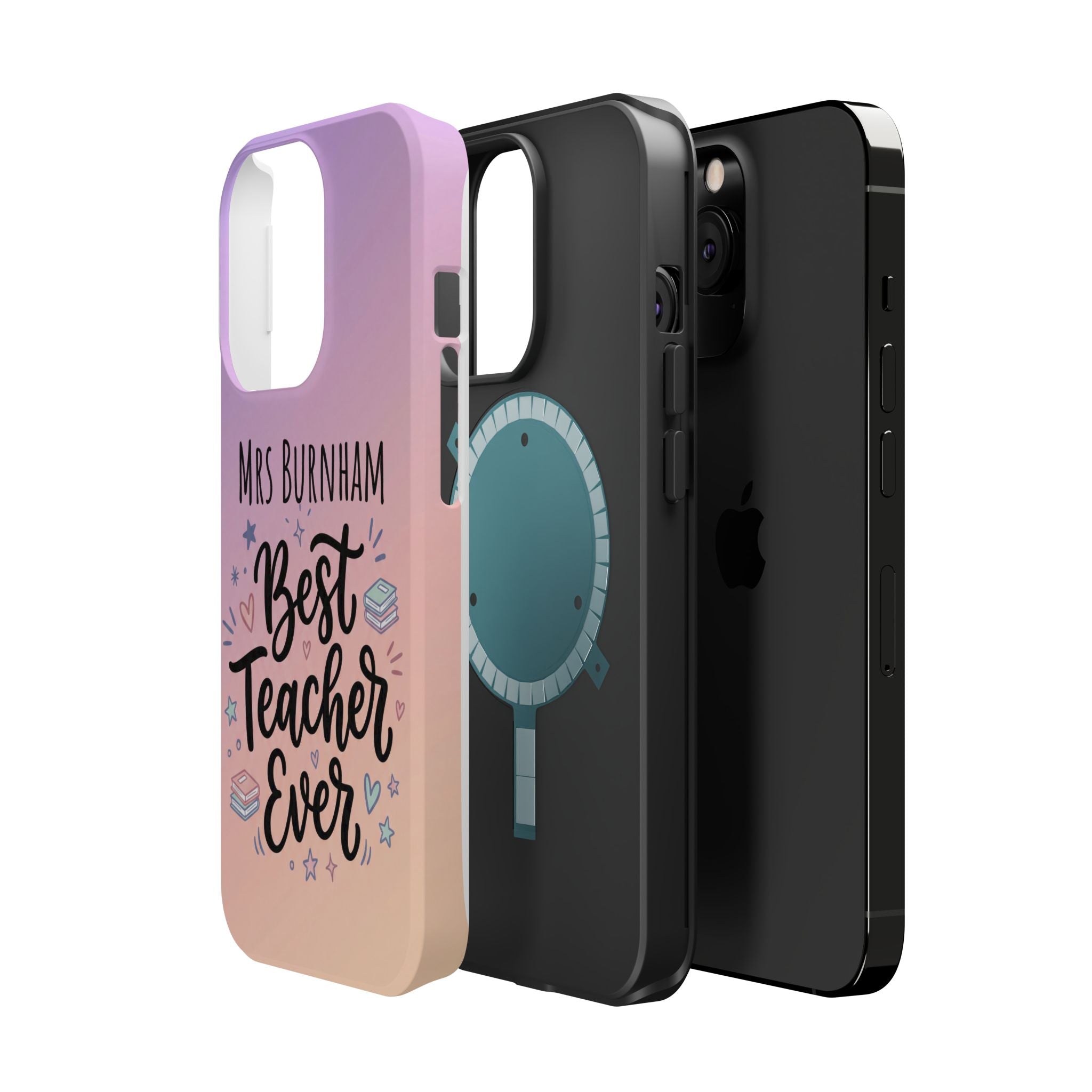 Best Teacher Ever Personalized Phone Case — Wireless Charging Cover