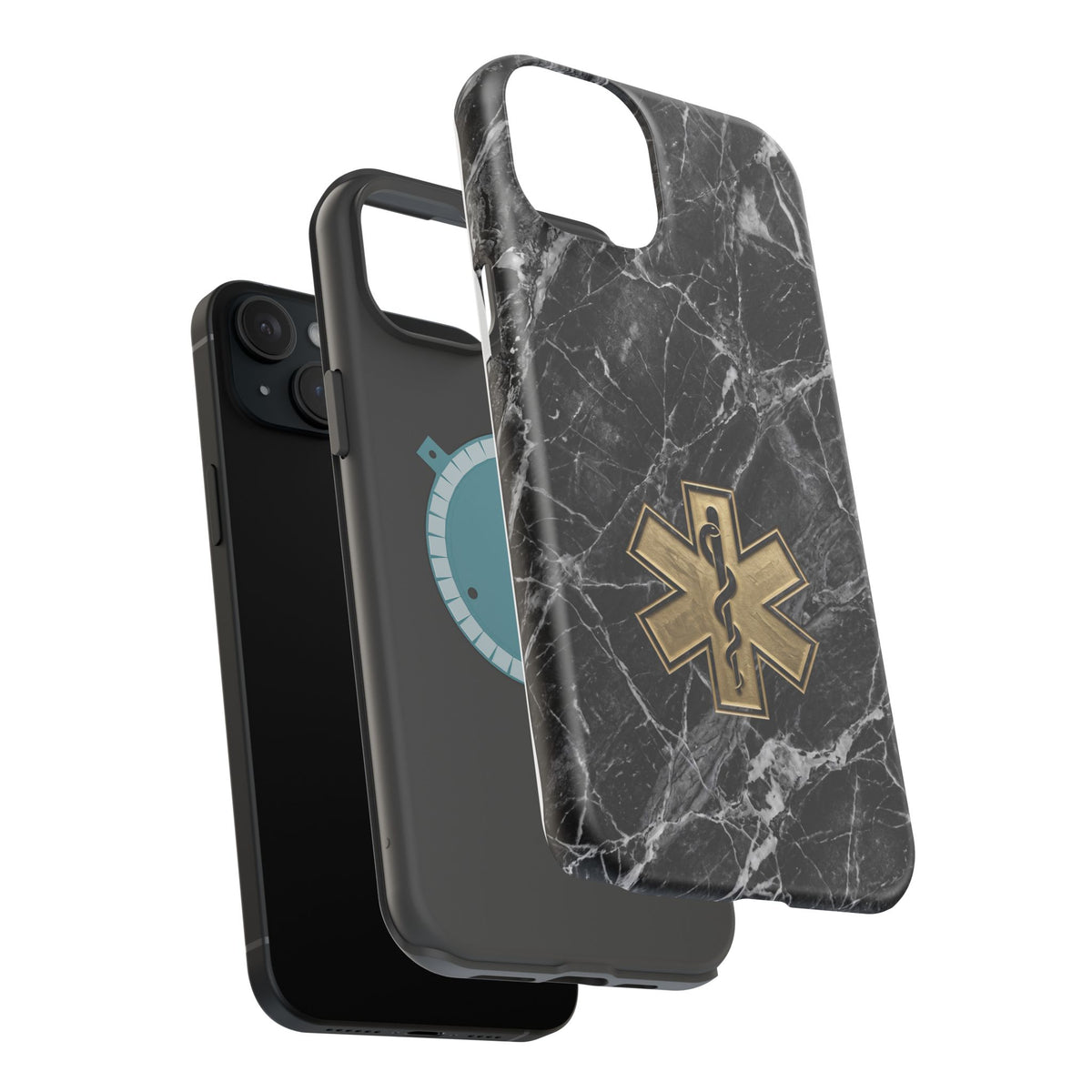 Paramedic/EMT Marble Phone Case — Magnetic Wireless Charging Cover