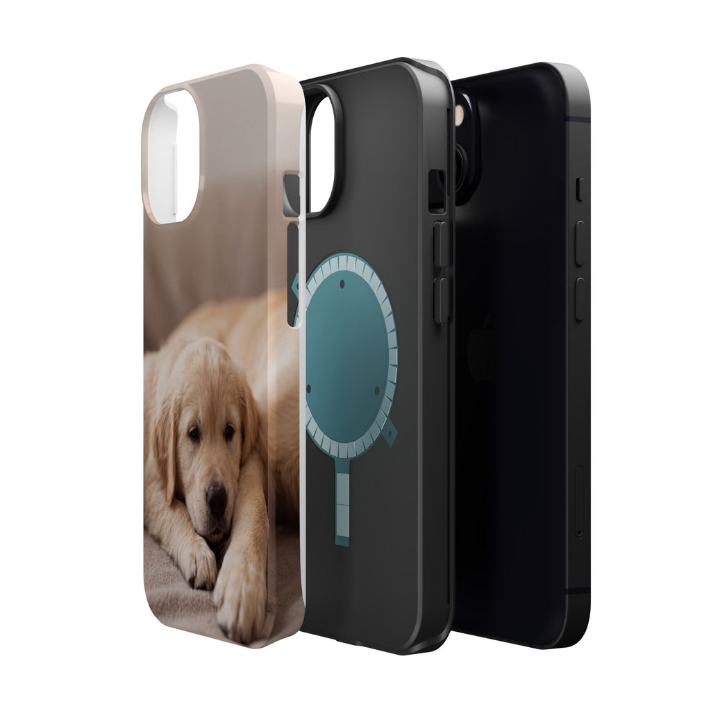 Golden Retriever Puppy Phone Case — Impact-Resistant Wireless Charging Cover