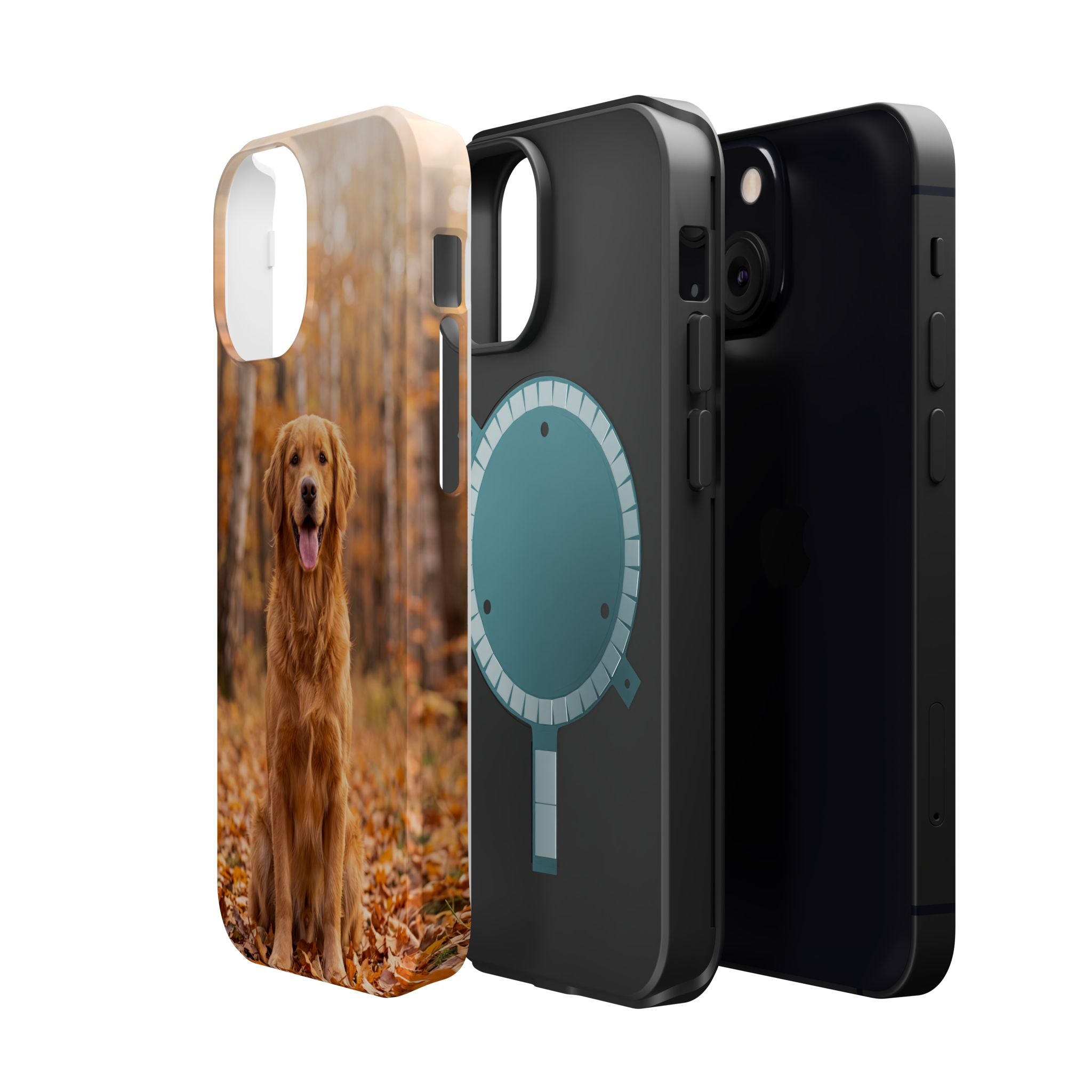 Autumn Golden Retriever Phone Case — Impact-Resistant Wireless Charging Cover