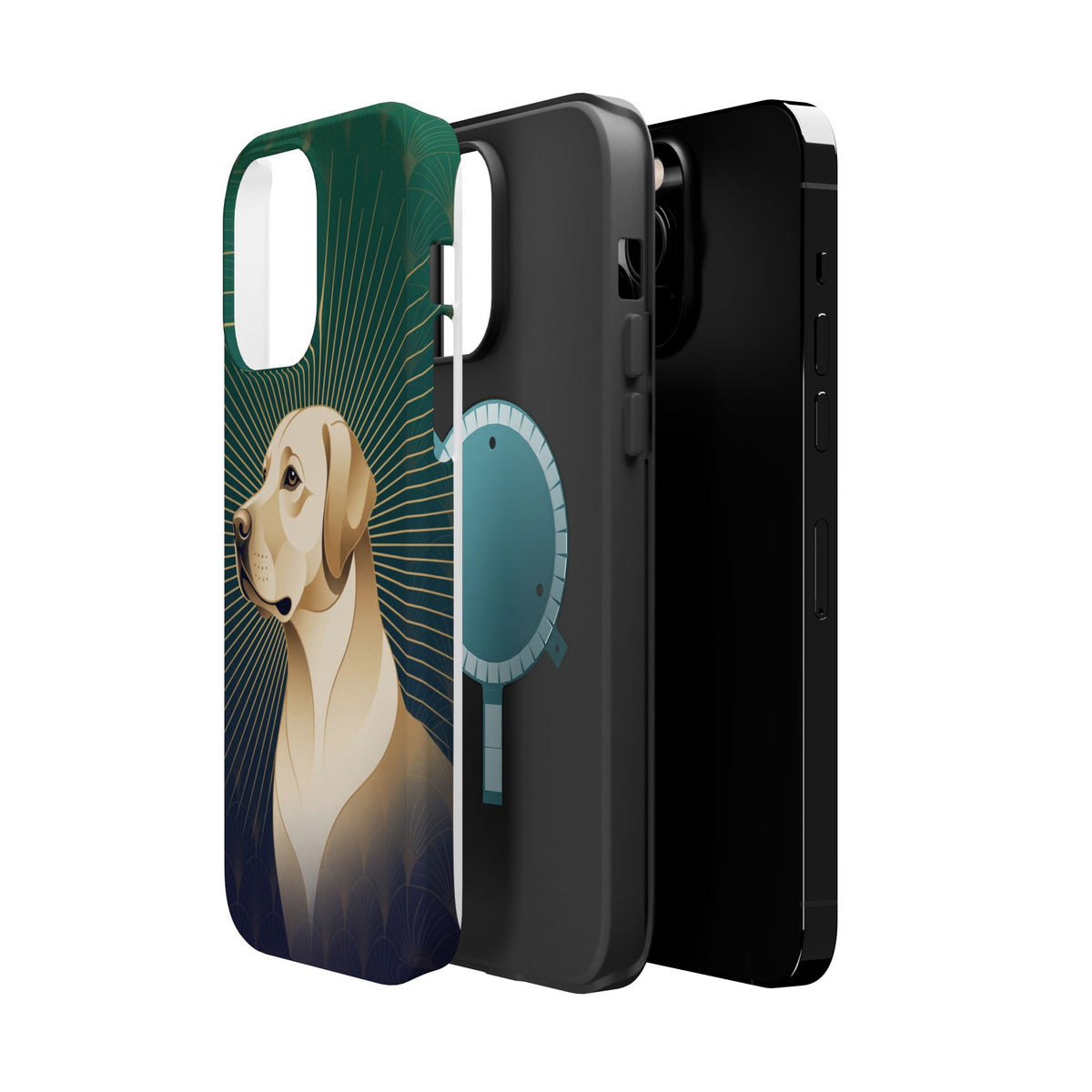 Art Deco Labrador Phone Case — Tough Magnetic Case with Wireless Charging